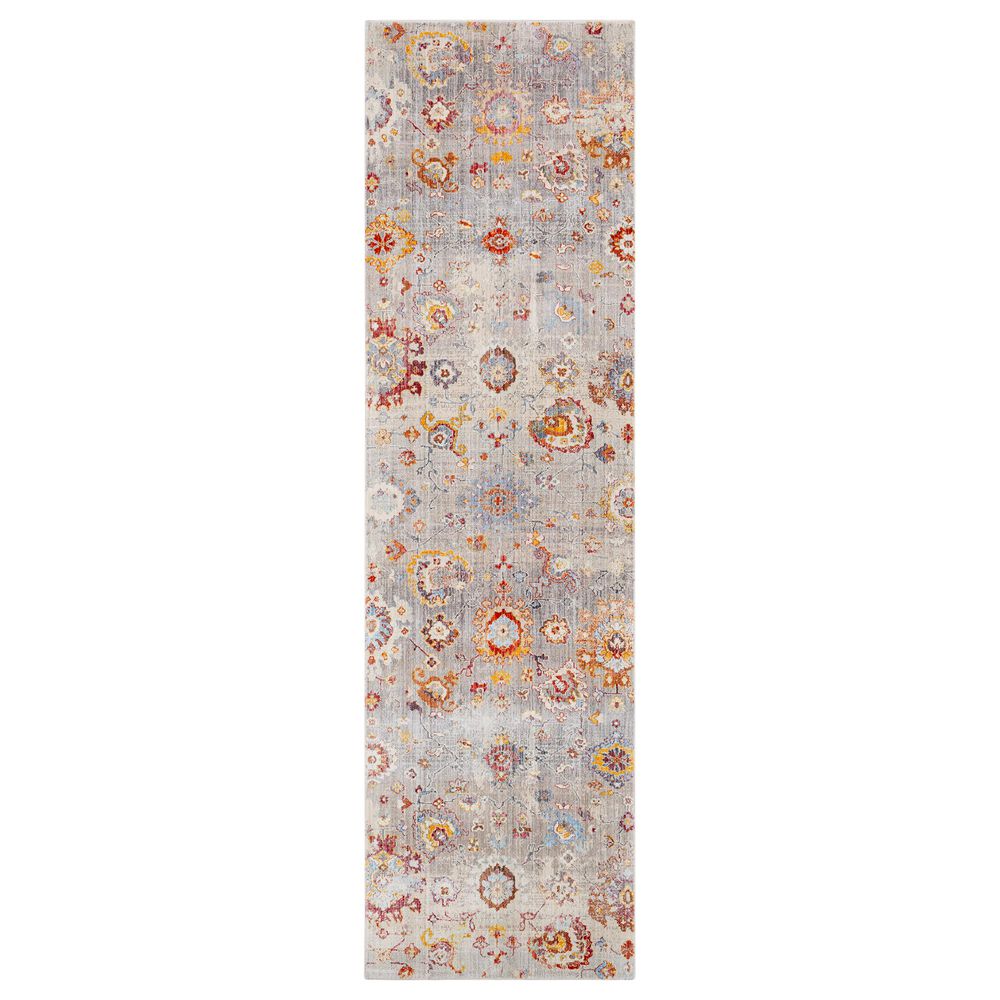 Surya Ephesians 2"2" x 9" Gray, Aqua, Orange and Red Runner, , large