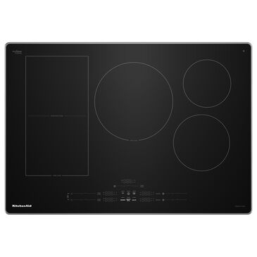 KitchenAid 30" Induction Cooktop with 5 Cooking Zones in Black and Stainless Steel, , large