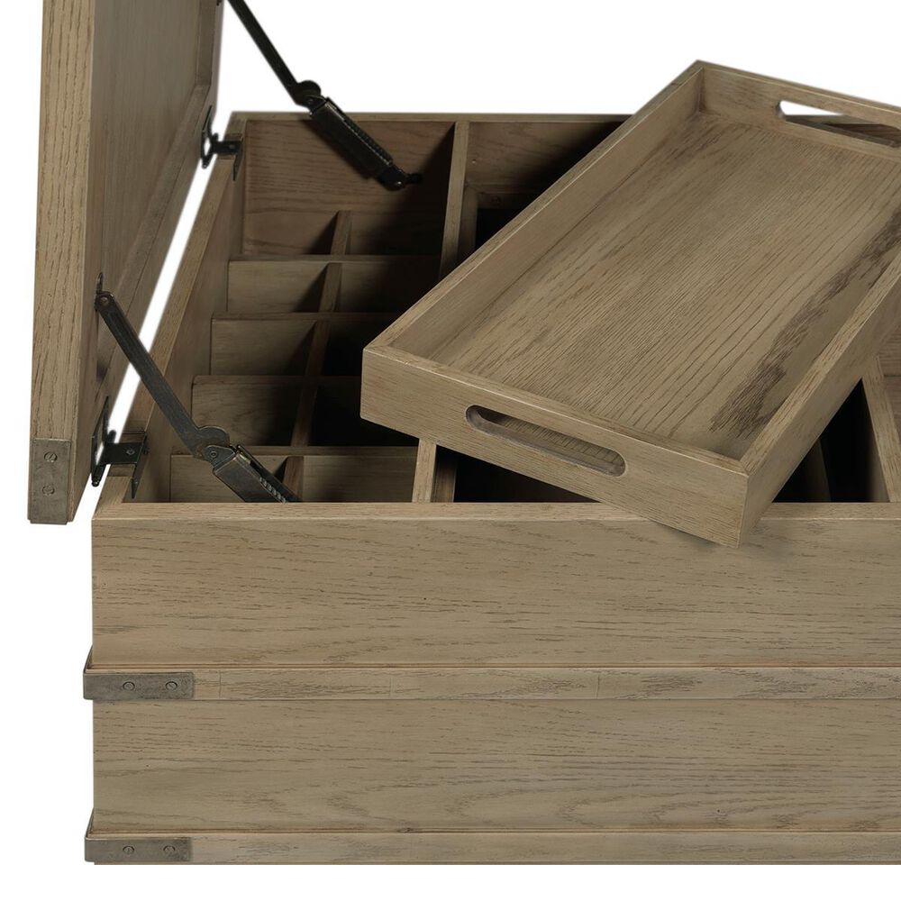 American Drew Crawford Trunk Storage Coffee Table in Honey, , large