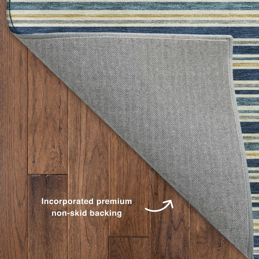 Dalyn Rug Company Soft Essentials Striped Navy 1'8" x 2'6" Indoor/Outdoor Area Rug, , large