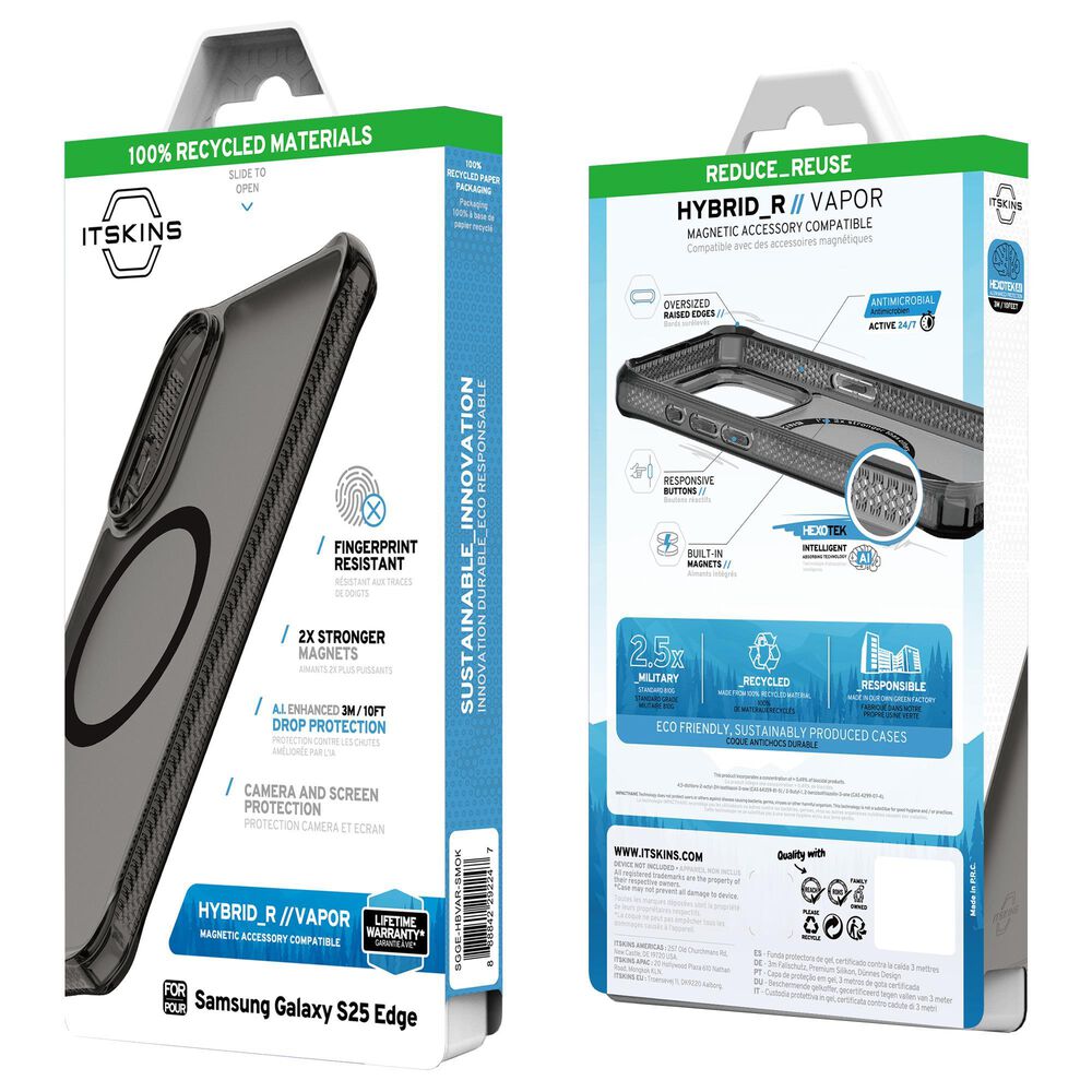 ITSkins Hybrid R Vapor MagSafe Case for Samsung Galaxy S25 Edge in Smoke, , large