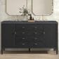 James Martin Vanities Myrrin 60" Double Vanity in Carbon Oak with 3 cm Charcoal Soapstone Quartz Top, , large