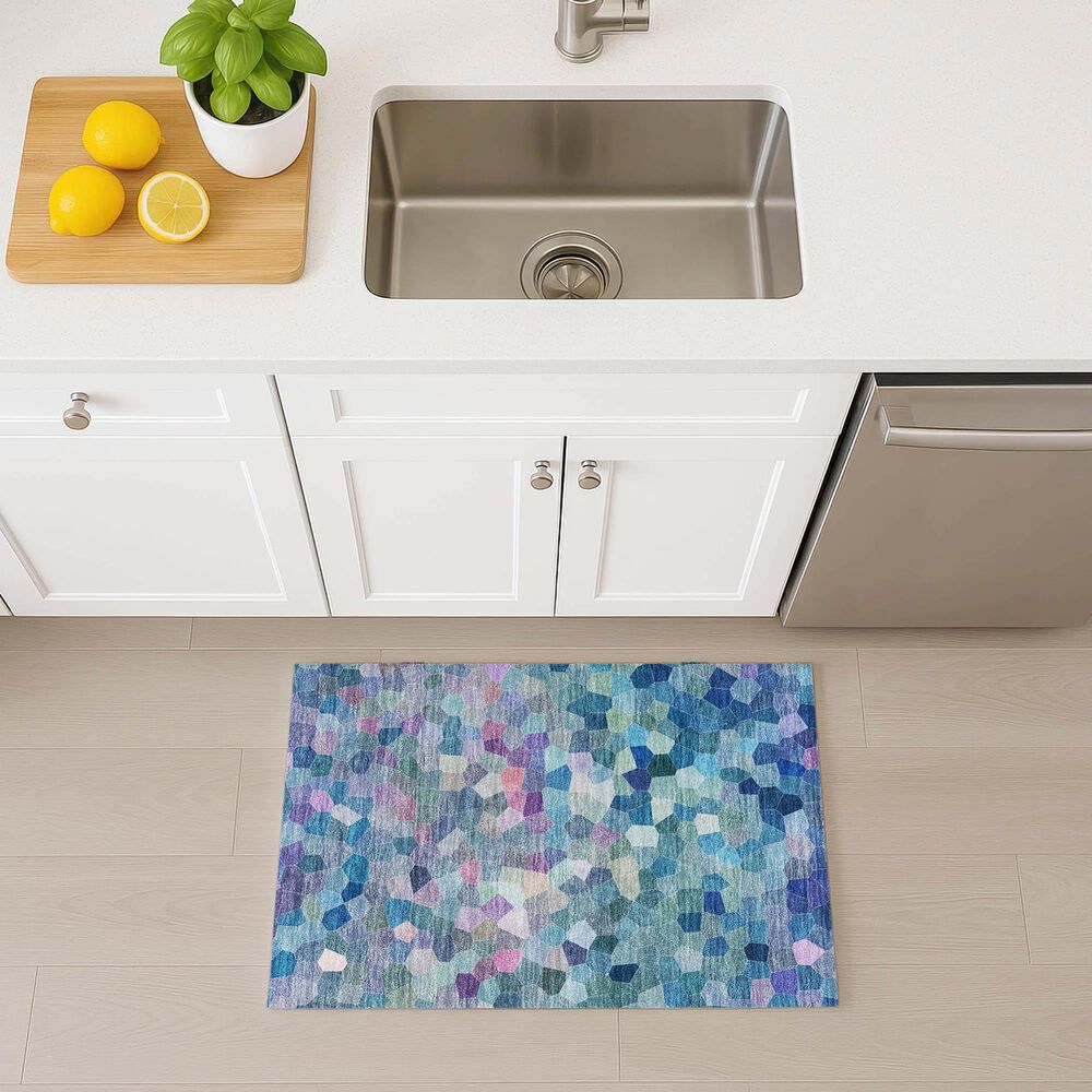 Dalyn Rug Company Kaleidoscope Turquoise 2'6" x 3'10" Indoor/Outdoor Area Rug, , large