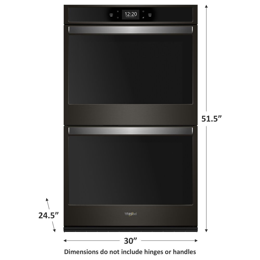 Whirlpool 30&quot; 10 Cu. Ft. Smart Double Wall Oven with True Convection Cooking - Black, , large