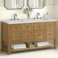 James Martin Vanities Breckenridge 60" Double Bathroom Vanity in Light Natural Oak with 3 cm Ethereal Noctis Quartz Top and Rectangular Sinks, , large
