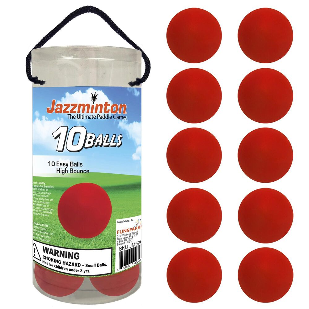 Funsparks Jazzminton Light Ball 10-Pack in Red, , large