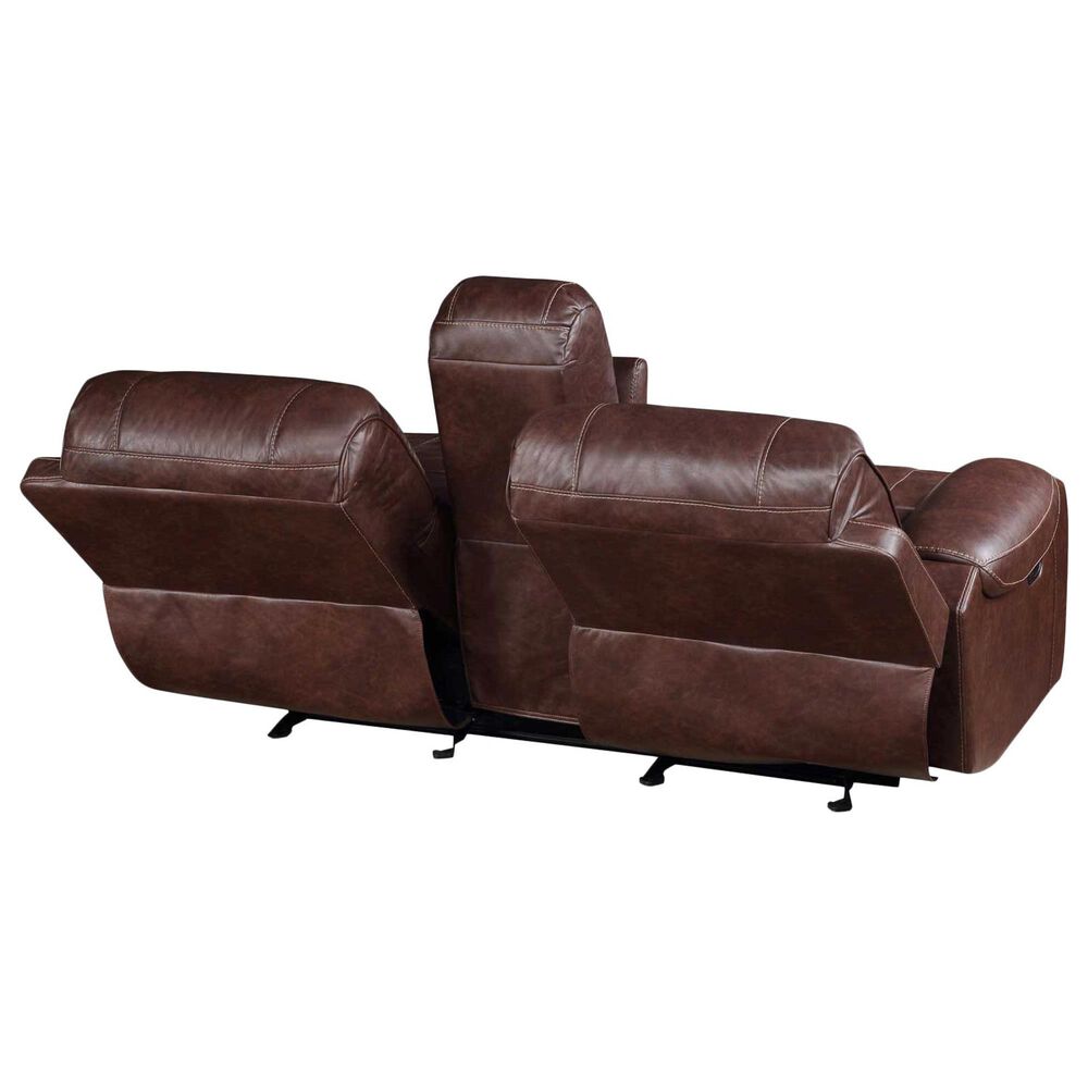 Crystal City Keily Manual Reclining Sofa with Dropdown Table in Brown, , large