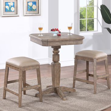 Radius Pub Table and 4 Stools in Tan, , large