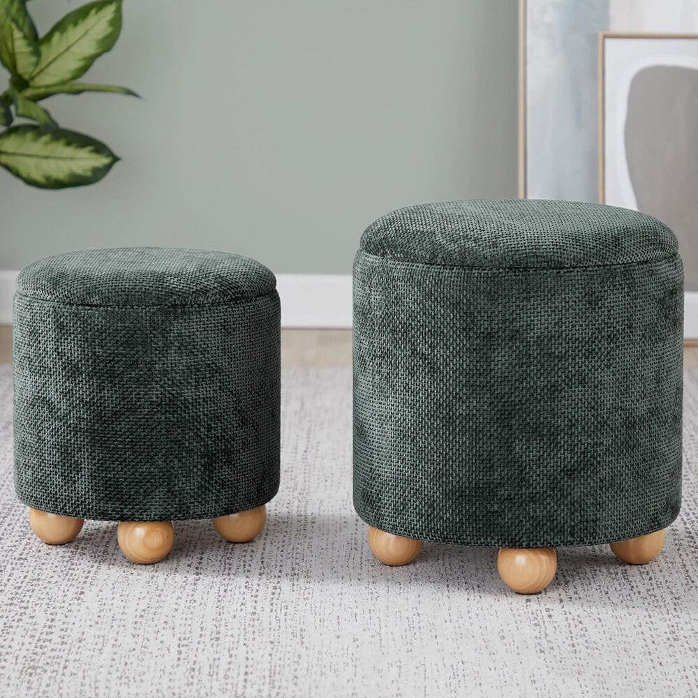 Lumisource Bacci 2-Piece Ottoman Set in Green, , large