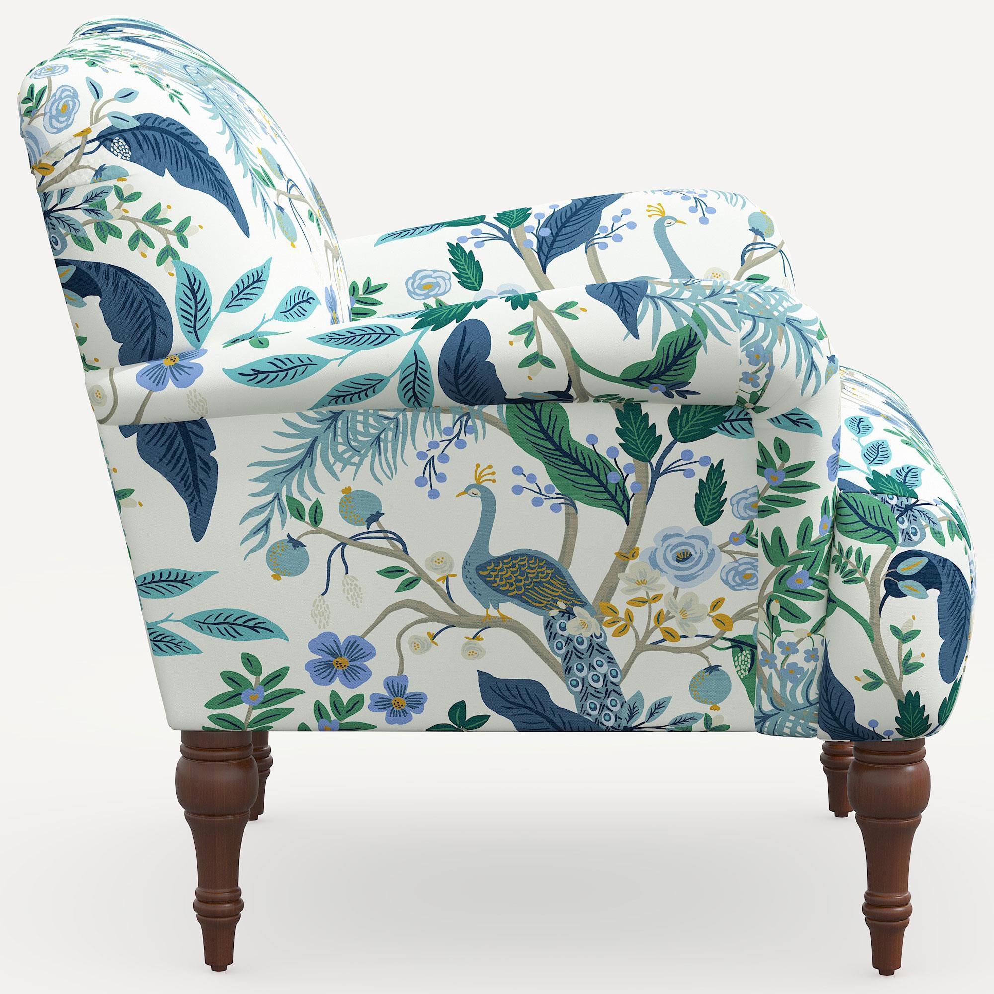 Peacock fabric chair shop