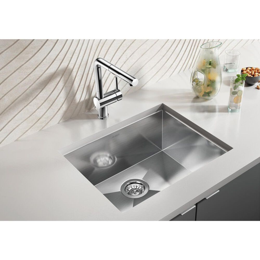 Blanco Quatrus 22" Small Single Undermount Sink in Stainless Steel, , large