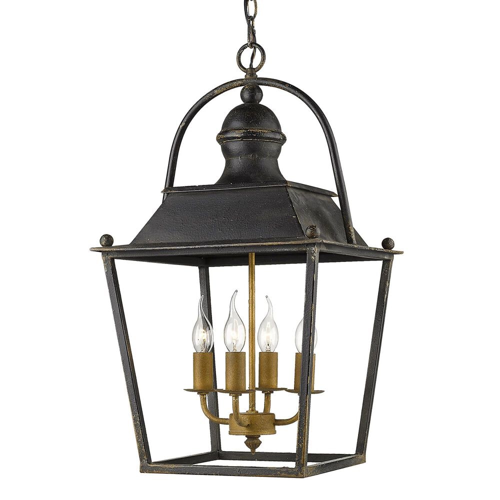 Golden Lighting Christoff 4-Light Pendant in Antique Black Iron, , large