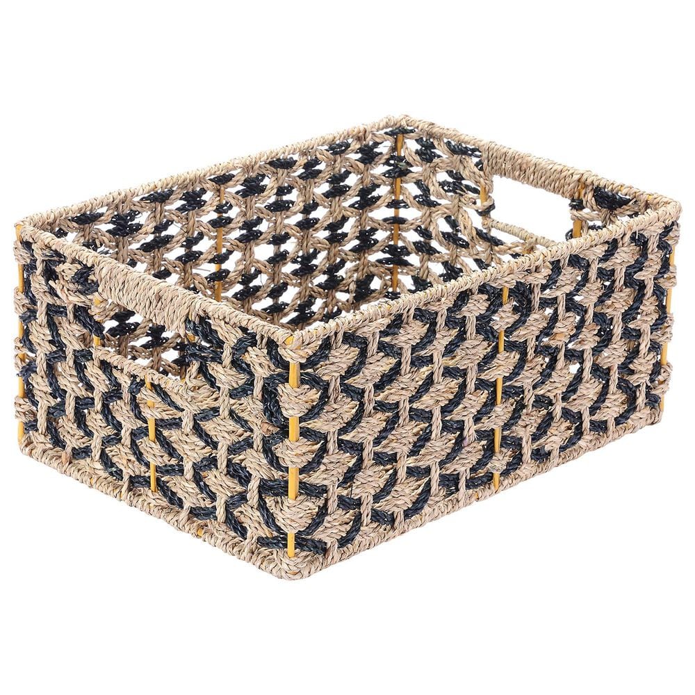Timberlake Nesting Wicker Basket in Black and Natural &#40;Set of 4&#41;, , large
