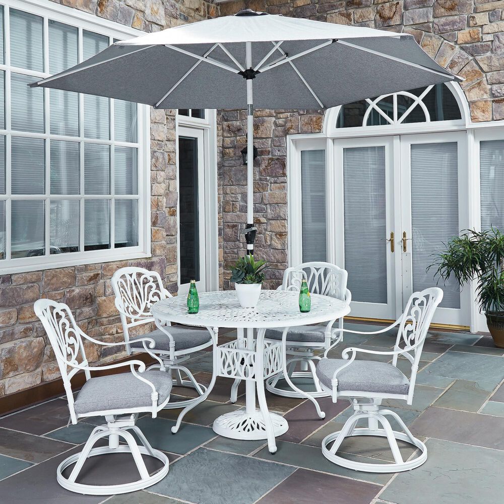 Homestyles Capri 7-Piece Dining Set with Swivel Chairs in White, , large