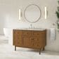 James Martin Laurent 48" Single Bathroom Vanity in Honey Oak with 3 cm Carrara Marble Top and Rectangular Sink, , large