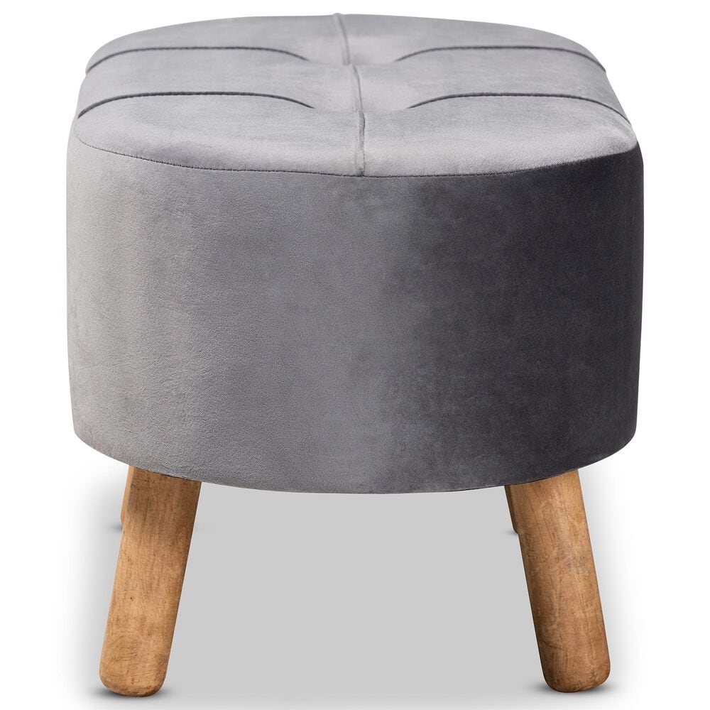 Baxton Studio Simone Upholstered Ottoman in Grey, , large