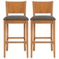 Linon Home Decor Talabis Bar Stool with Grey Cushion in Brown (Set of 2), , large
