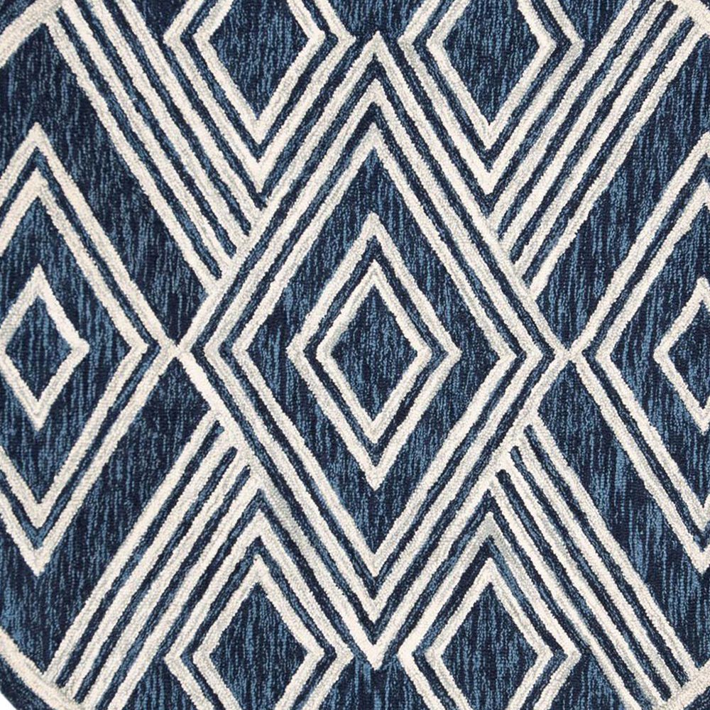 Safavieh Micro-Loop MLP156N 5&#39; Square Navy and Ivory Area Rug, , large