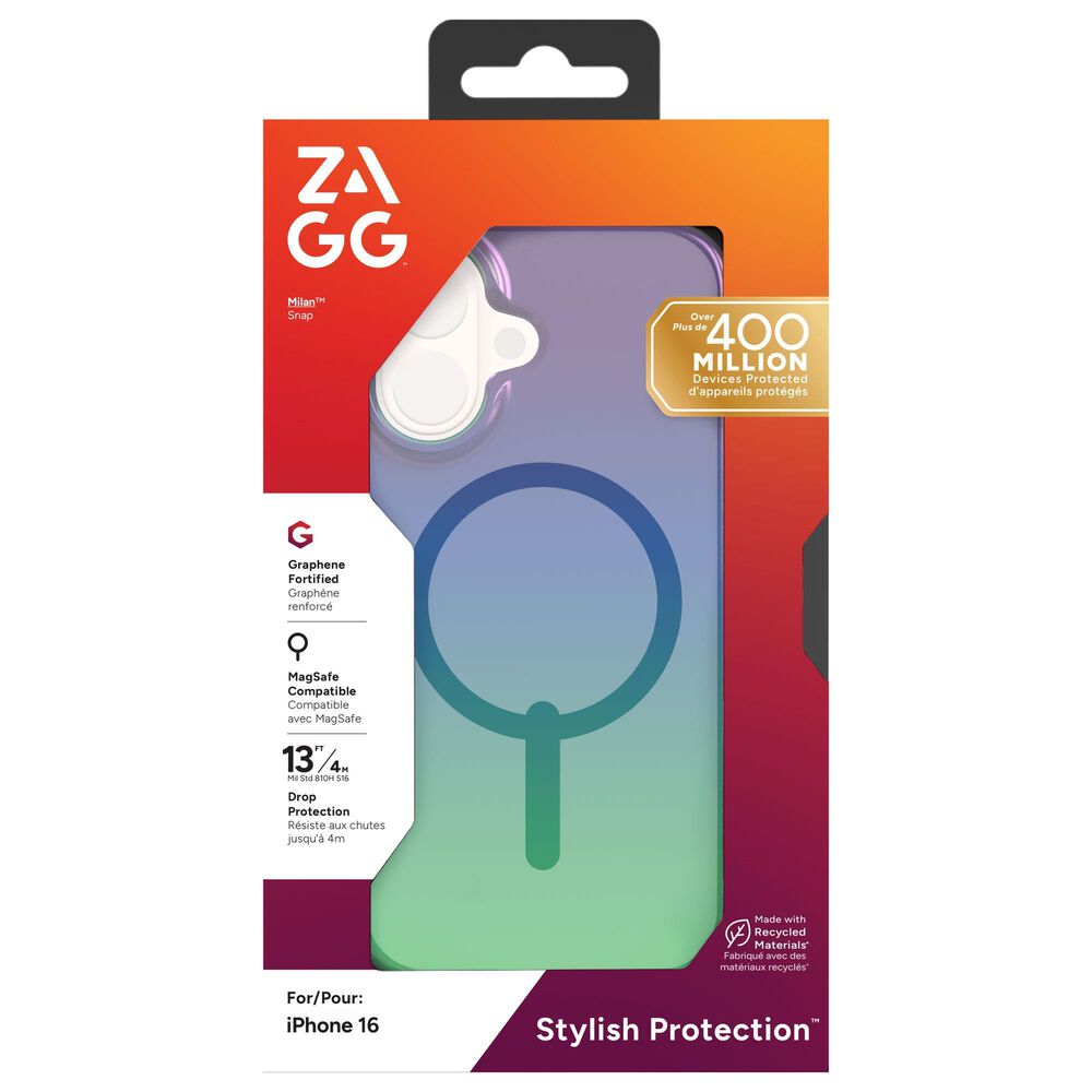 Zagg Milan Snap MagSafe Case for Apple iPhone 16 in Raven Feather, , large