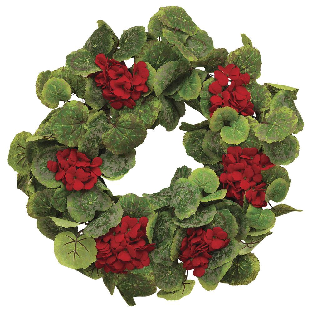 The Gerson Company 24" Geranium Twig Wreath in Green and Red, , large