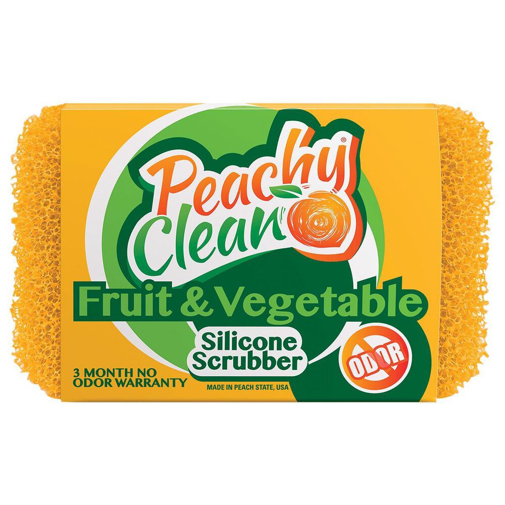Peachy Clean Dish Fruit and Vegetable Scrubber in Yellow Orange, , large