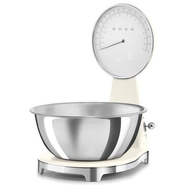 SMEG 50"s Retro Style Kitchen Scale in Cream and Chrome, , large