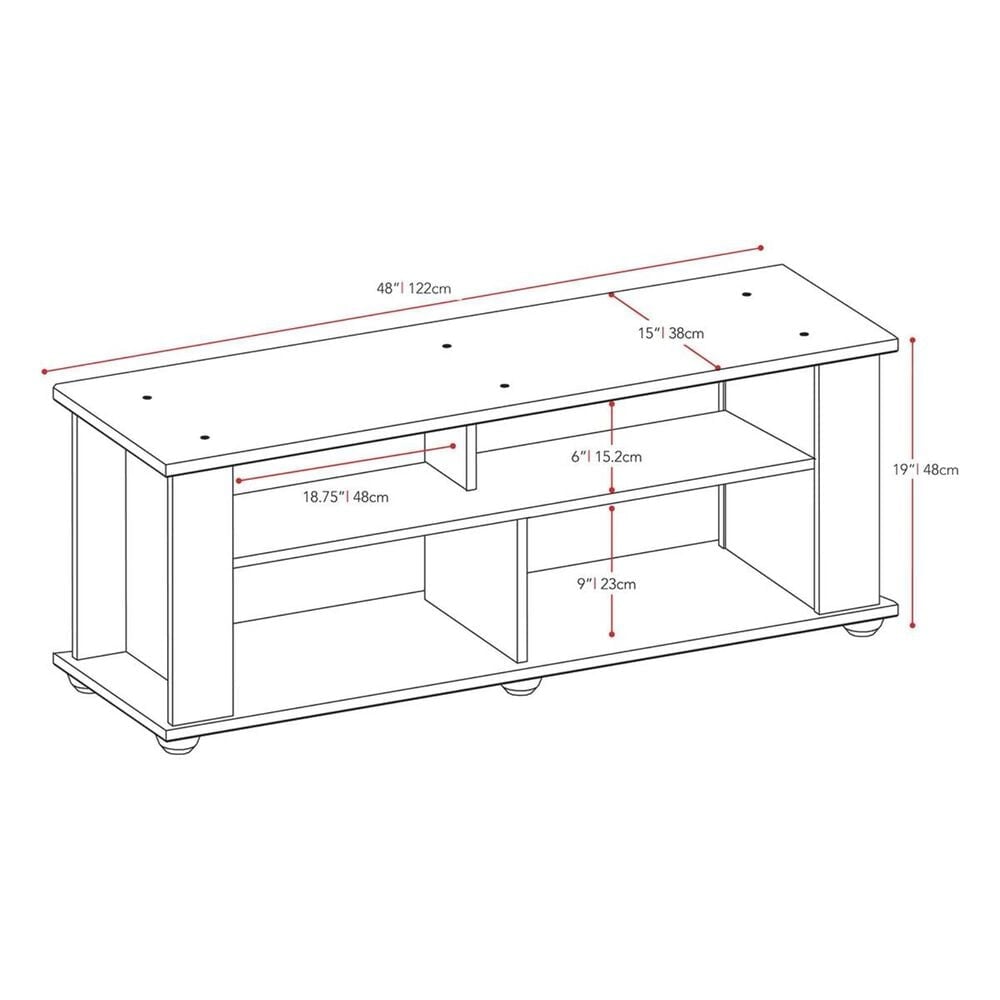 CorLiving Bakersfield 48" Black TV Stand, , large