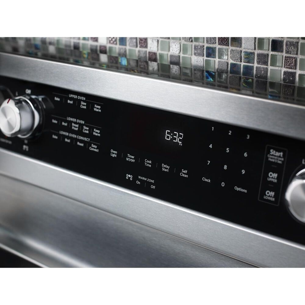 KitchenAid 30&quot; Freestanding Double Oven Electric Range in Stainless Steel, , large