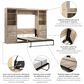 Bestar Pur 130" Full Murphy Storage Bed in Rustic Brown, , large