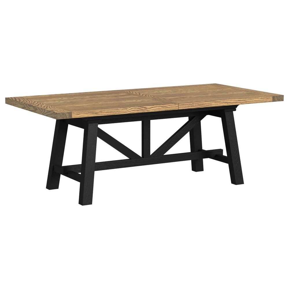 Hawthorne Furniture Hendricks Dining Table, 4 Dining Chairs and Bench in Rustic Wheat and Raven Finish, , large