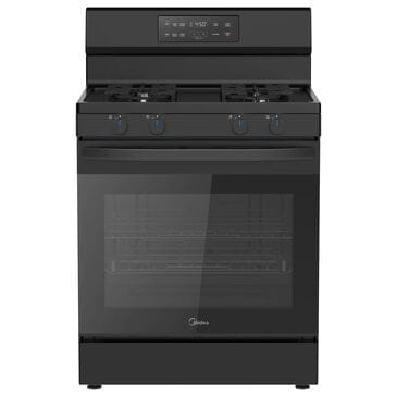 Midea 6.1 Cu. Ft. 4-Burner Freestanding Gas Range with Steam Cleaning in Black, , large