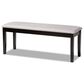 Baxton Studio Teresa Dining Bench with Grey Cushion in Dark Brown, , large