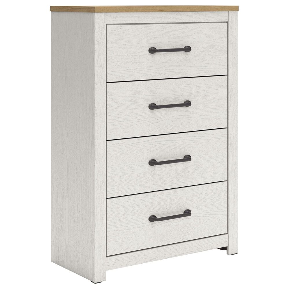 Ashley LInnocreek 5-Piece Full Bedroom Set in White and Warm Brown, , large