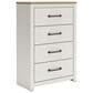 Ashley LInnocreek 5-Piece Full Bedroom Set in White and Warm Brown, , large