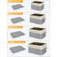 HOMLUX Small Fabric Closet Storage Bin in Grey, , large