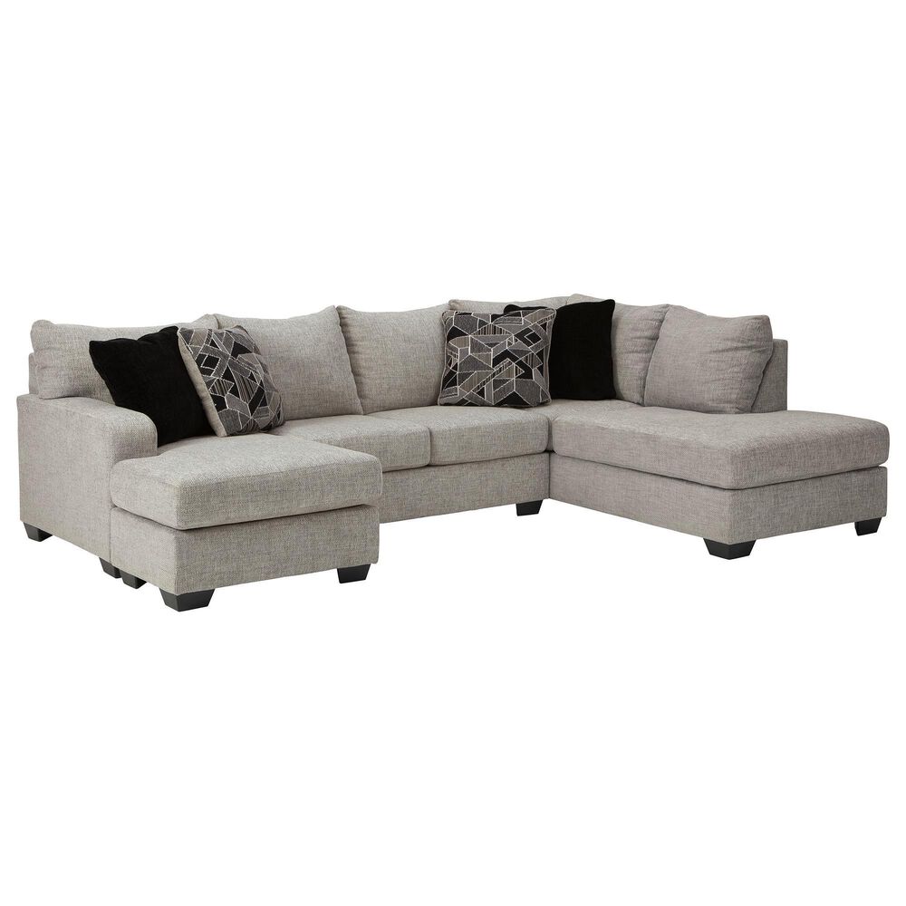 Ashley Megginson 3-Piece Left Facing U-Shaped Sectional with Sofa Chaise and Storage Ottoman in Storm, , large