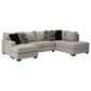 Ashley Megginson 3-Piece Left Facing U-Shaped Sectional with Sofa Chaise and Storage Ottoman in Storm, , large