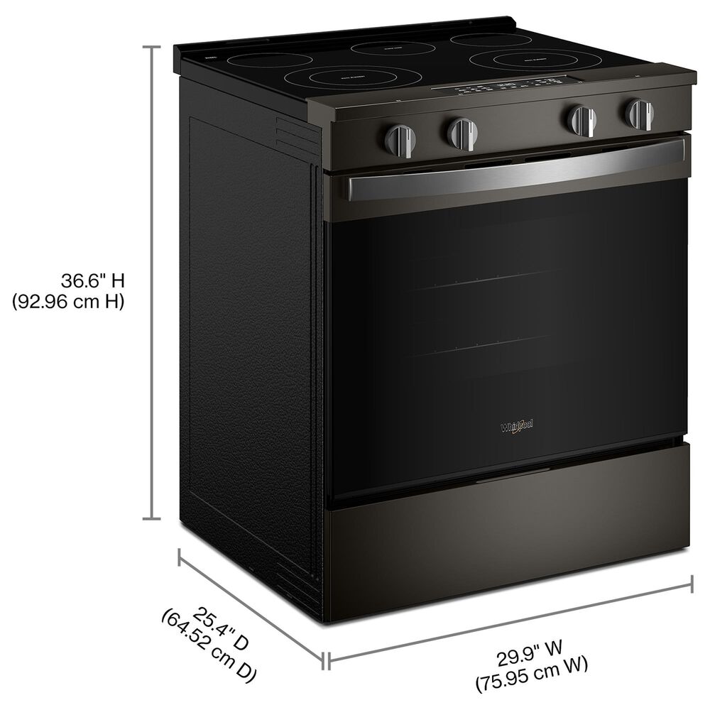 Whirlpool 30" Electric Smart Range in Black-on-Stainless Steel, , large