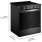 Whirlpool 30" Electric Smart Range in Black-on-Stainless Steel, , large