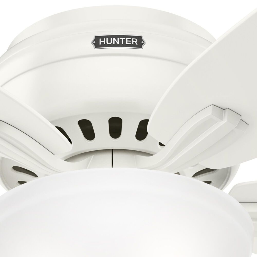 Hunter Newsome Low Profile 52&quot; Ceiling Fan with Lights in Fresh White, , large