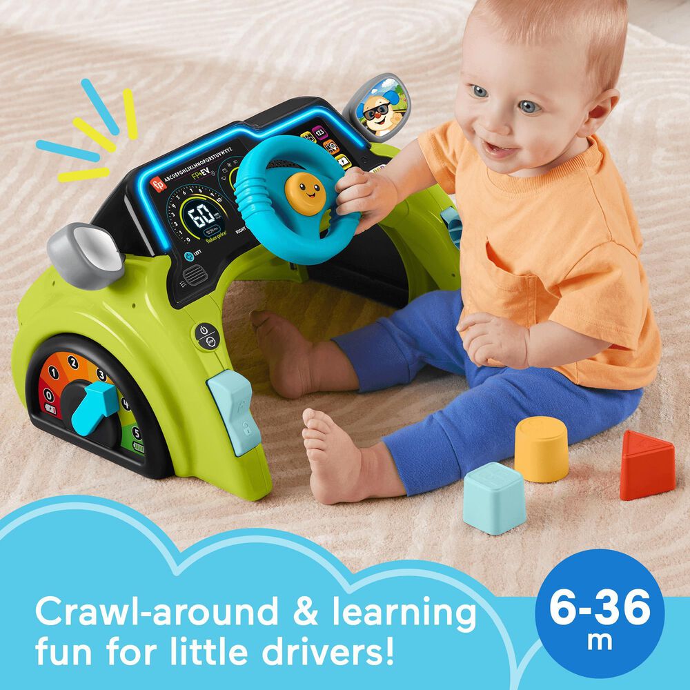 Fisher Price Laugh and Learn Sit and Steer Driver Activity Center Learning Toy in Multicolor, , large