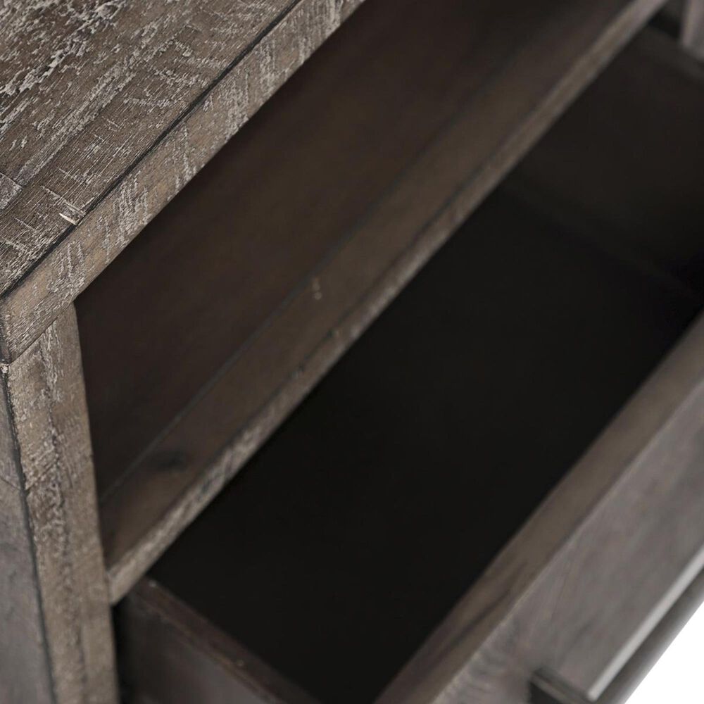 Waltham East Hampton Power Chairside Table in Distressed Grey, , large