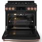 THOR KITCHEN Gordon Ramsay 6 Cu. Ft. 36" Professional Natural Gas Range with Rose Gold Handle Kit in Black, , large