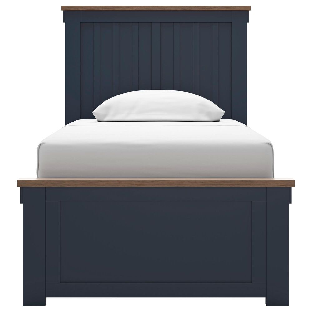 Ashley Landocken 5-Piece Twin Bedroom Set in Brown and Blue, , large