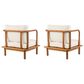 Hearth and Haven Canape Outdoor Club Chair with Curved Arms and Cushions in Cream (Set of 2), , large