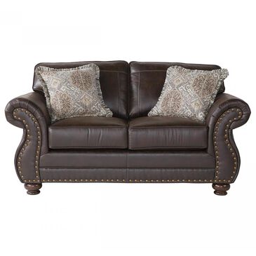 Hughes Furniture Loveseat in Ridgeline Brownie, , large