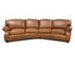 USA PREMIUM LEATHER 2-Pieces Stationary Leather Sectional in Acorn and Croc, , large
