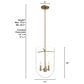 Hunter Sacha 3-Light Cloche Pendant in Alturas Gold, , large