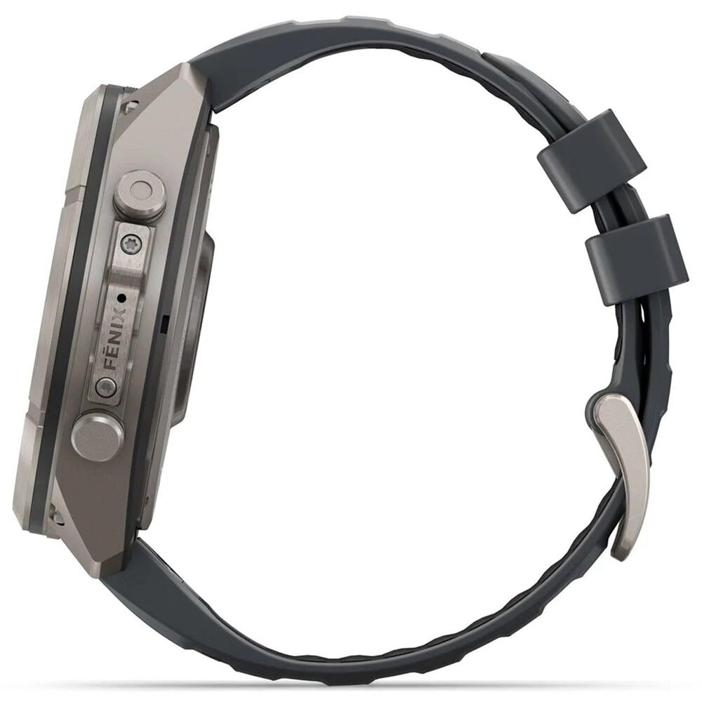 Garmin fenix 9 Pro inReach Smartwatch 51mm Titanium with Graphite and Black Silicone Band, , large
