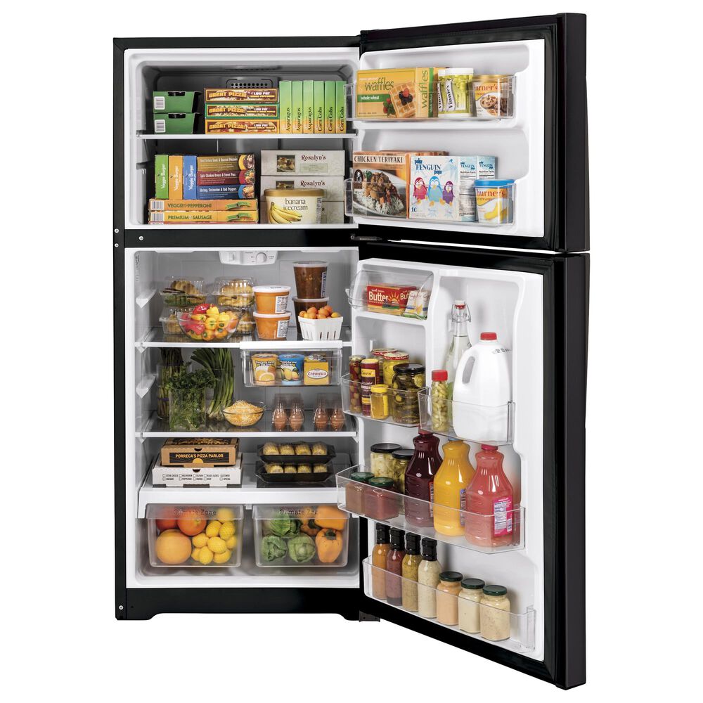 GE Appliances 21.9 Cu. Ft. Top Freezer Refrigerator in Black Slate